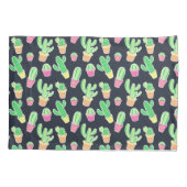 Neon Waterverf Cacti in Pots Pattern Kussensloop (Achterkant-Links)