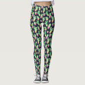 Neon Waterverf Cacti in Pots Pattern Leggings (Voorkant)