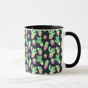 Neon Waterverf Cacti in Pots Pattern Mok
