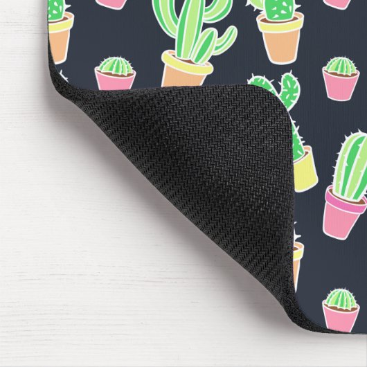 Neon Waterverf Cacti in Pots Pattern Muismat (Hoek)