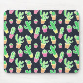 Neon Waterverf Cacti in Pots Pattern Muismat (Voorkant)