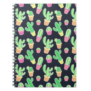 Neon Waterverf Cacti in Pots Pattern Notitieboek