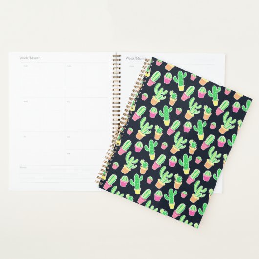 Neon Waterverf Cacti in Pots Pattern Planner (Display)