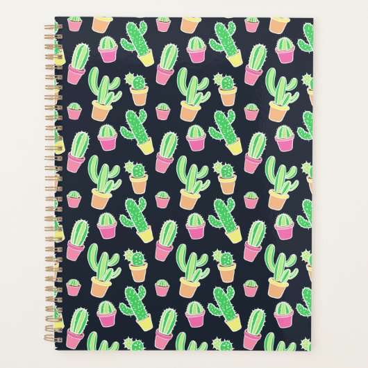 Neon Waterverf Cacti in Pots Pattern Planner (Voorkant)