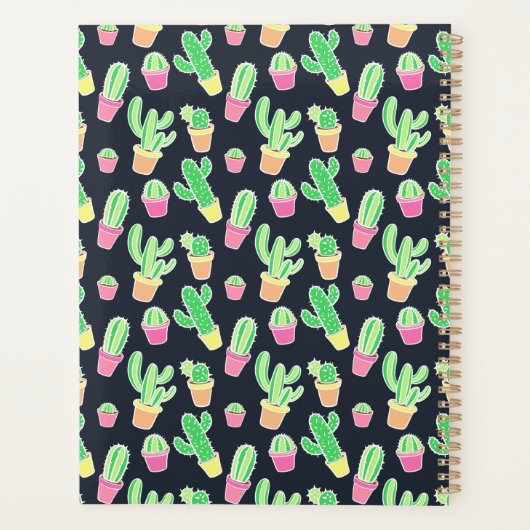Neon Waterverf Cacti in Pots Pattern Planner (Achterkant)