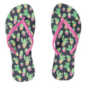 Neon Waterverf Cacti in Pots Pattern Teenslippers (Voetbed)
