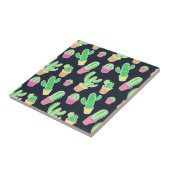Neon Waterverf Cacti in Pots Pattern Tegeltje (Zijkant)