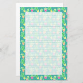 Neon Waterverf cactus in pottenpatroon Briefpapier (Voorkant / Achterkant)
