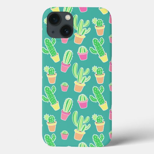 Neon Waterverf cactus in pottenpatroon Case-Mate iPhone Case (Achterkant)
