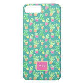Neon Waterverf cactus in pottenpatroon Case-Mate iPhone Case (Achterkant)