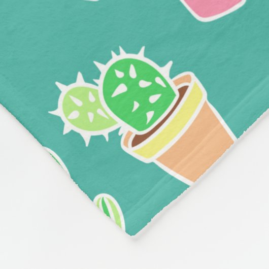 Neon Waterverf cactus in pottenpatroon Fleece Deken (Hoek)