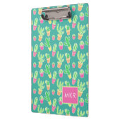 Neon Waterverf cactus in pottenpatroon Klembord (Links)