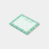 Neon Waterverf cactus in pottenpatroon Post-it® Notes (Schuin)