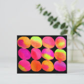 Neon Waterverf cirkel patroon abstracte kunstkleur Briefkaart (Staand voorkant)