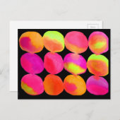 Neon Waterverf cirkel patroon abstracte kunstkleur Briefkaart (Voorkant / Achterkant)
