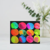Neon Waterverf cirkel patroon abstracte kunstkleur Briefkaart (Staand voorkant)