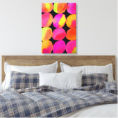 Neon Waterverf cirkel patroon abstracte kunstkleur Canvas Afdruk (Insitu (Slaapkamer))