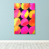 Neon Waterverf cirkel patroon abstracte kunstkleur Canvas Afdruk (Insitu (Houten vloer))