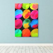 Neon Waterverf cirkel patroon abstracte kunstkleur Canvas Afdruk (Insitu (Houten vloer))