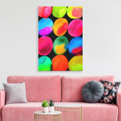 Neon Waterverf cirkel patroon abstracte kunstkleur Canvas Afdruk (Insitu (Woonkamer))