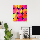 Neon Waterverf cirkel patroon abstracte kunstkleur Poster (Thuiskantoor)