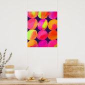 Neon Waterverf cirkel patroon abstracte kunstkleur Poster (Keuken)