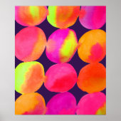 Neon Waterverf cirkel patroon abstracte kunstkleur Poster (Voorkant)