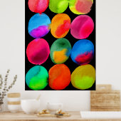 Neon Waterverf cirkel patroon abstracte kunstkleur Poster (Keuken)