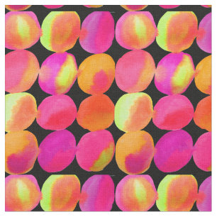 Neon Waterverf cirkel patroon abstracte kunstkleur Stof