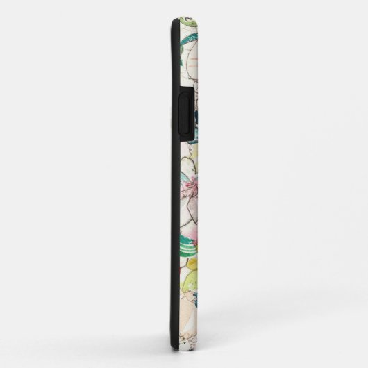 Neon Waterverf Flower iPhone Case (Achterkant/rechts)