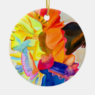 Neon waterverf keramisch ornament