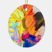 Neon waterverf keramisch ornament (Links)