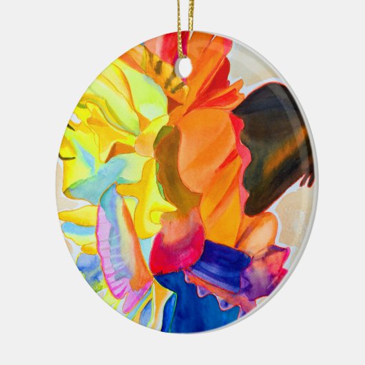 Neon waterverf keramisch ornament (Links)