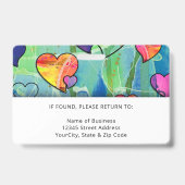 Neon Waterverf Medewerker ID Badge – Blauw Accent  (Achterkant)