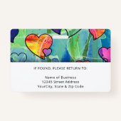 Neon Waterverf Medewerker ID Badge – Blauw Accent (Achterkant)