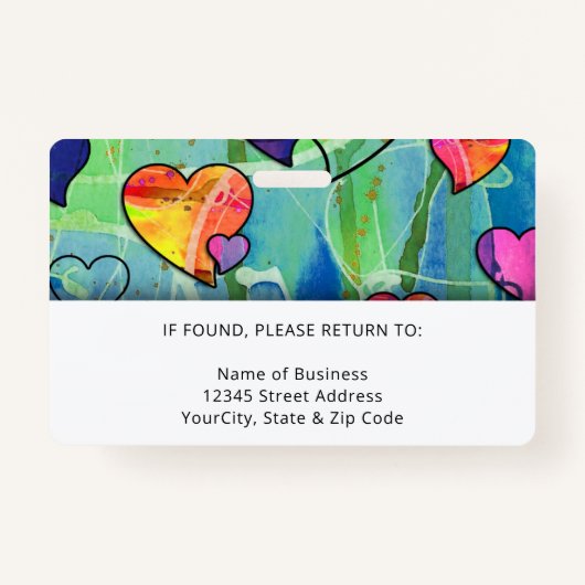 Neon Waterverf Medewerker ID Badge – Blauw Accent (Achterkant)