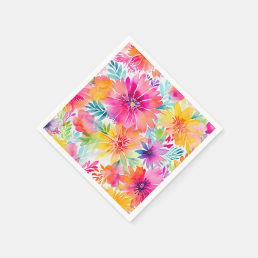 Neon Waterverf Party Servet (Hoek)