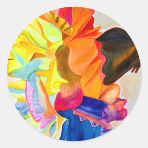 Neon waterverf ronde sticker