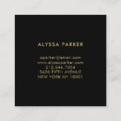 Neon Waterverf Splash op Black met Gold Vierkante Visitekaartje (Achterkant)