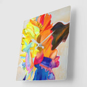 Neon waterverf vierkante klok (Hoek)