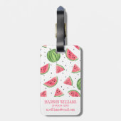 Neon Waterverf Watermeloenen Patroon Bagagelabel (Achterkant verticaal)