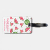 Neon Waterverf Watermeloenen Patroon Bagagelabel (Achterkant horizontaal)