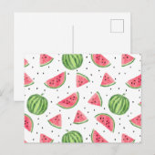Neon Waterverf Watermeloenen Patroon Briefkaart (Voorkant / Achterkant)