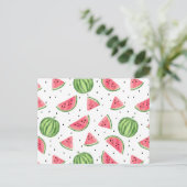 Neon Waterverf Watermeloenen Patroon Briefkaart (Staand voorkant)