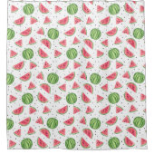 Neon Waterverf Watermeloenen Patroon Douchegordijn (Voorkant)