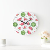Neon Waterverf Watermeloenen Patroon Grote Klok (Huis)
