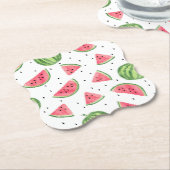 Neon Waterverf Watermeloenen Patroon Kartonnen Onderzetters (Gekanteld)