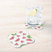 Neon Waterverf Watermeloenen Patroon Kartonnen Onderzetters (Insitu)