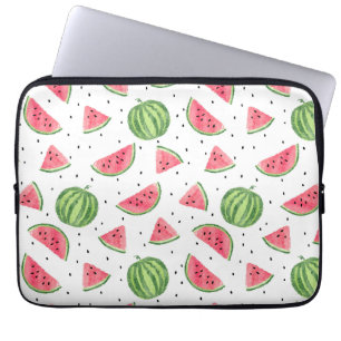 Neon Waterverf Watermeloenen Patroon Laptop Sleeve