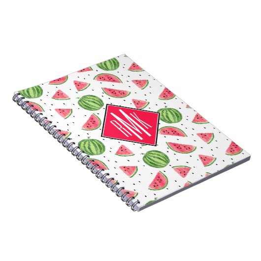 Neon Waterverf Watermeloenen Patroon Notitieboek (Rechterzijde)
